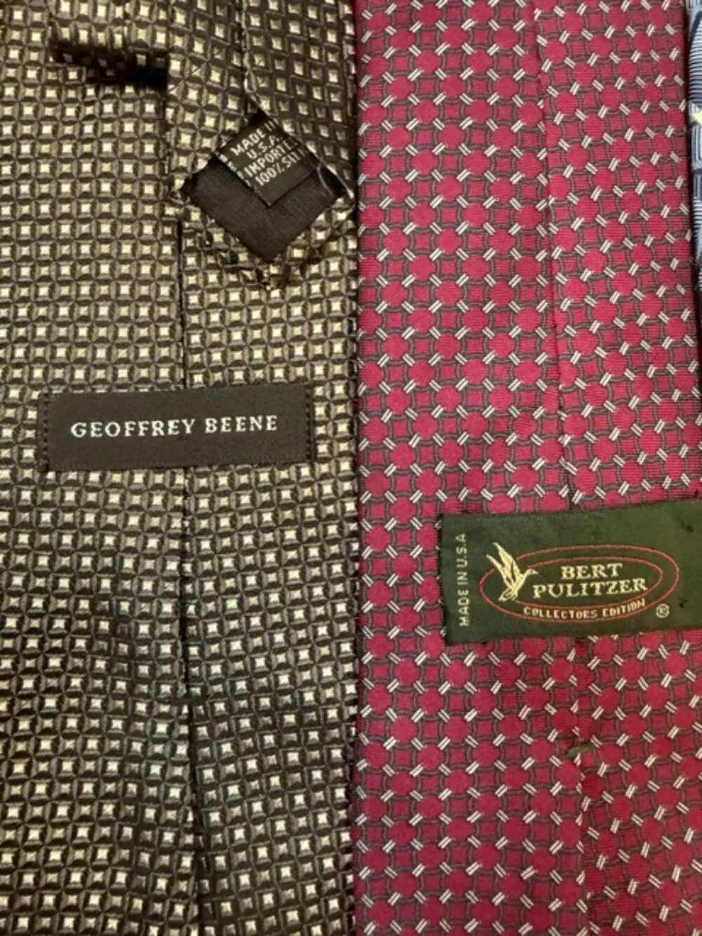 Bundle Of 9 Multi Pattern Ties for Men brands include DKNY and Geoffrey Beene